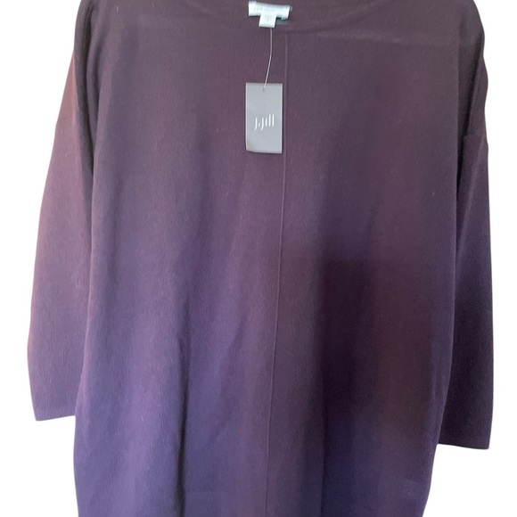 J. Jill Purple Marino Wool Long Sleeve Top - Picture 3 of 6